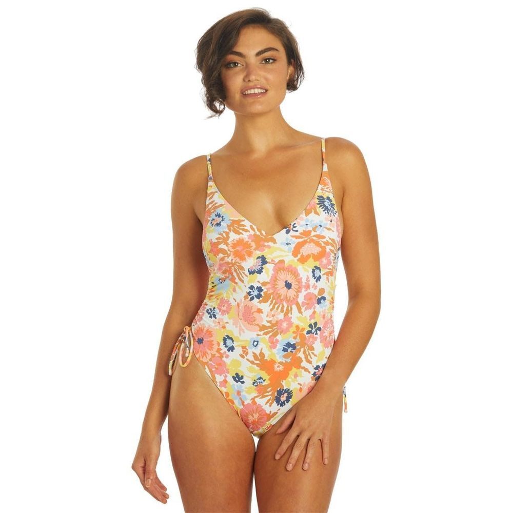Roxy PT Beach Classics One Piece Swimsuit BRIGHT WHITE FLORAL ESCAPE S Small